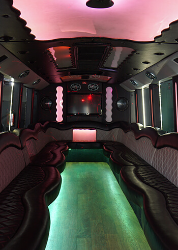 Luxury party bus interiors