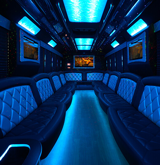 Luxury interiors on party bus