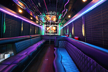 limo bus colorful LED lights